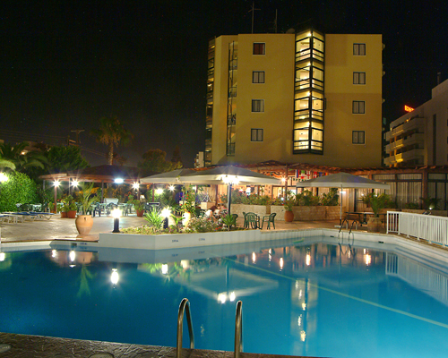 Stamatia Hotel and Pool night view