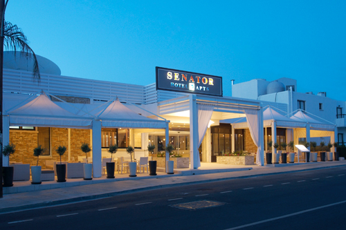 Senator Hotel Apartments Exteriror at Night