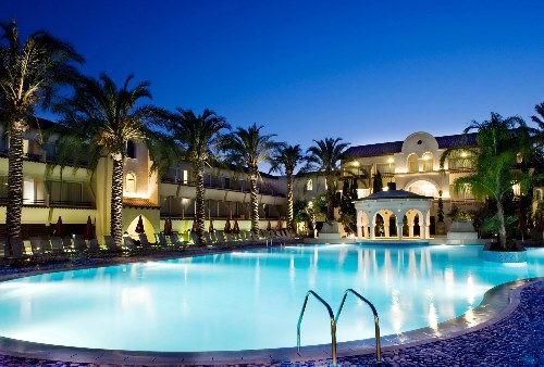 Napa Plaza Pool by Night