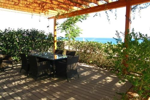 Shaded Private Decking with Sea Views
